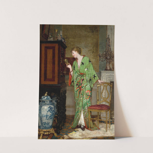 La collectionneuse au kimono vert by Jan Verhas