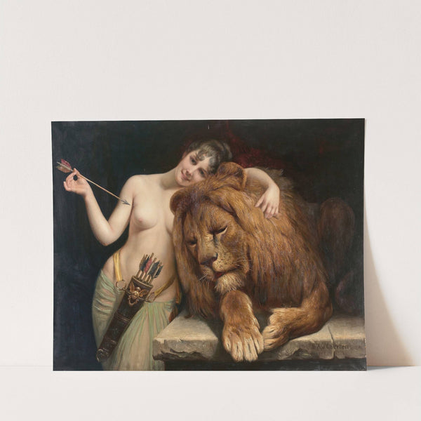 La déesse Diane et un lion by Angelo von Courten