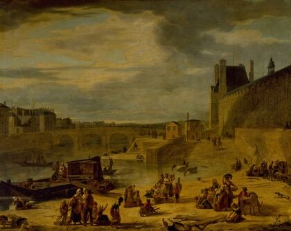 La Grande Galerie du Louvre et le pont Royal, vus du port Saint-Nicolas — size preview