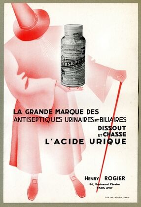 La grande marque des antiseptiques urinaires et biliaires (1910-1950)