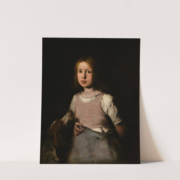 La Jeune fille au chien by Théodule Ribot