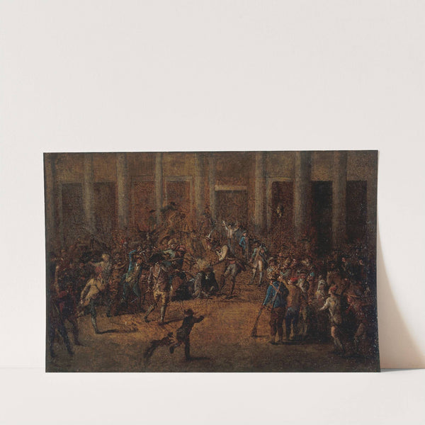 La mort de Flesselles, prévôt des marchands, devant l&#039;Hôtel de Ville, le 14 juillet 1789, actuel 4ème arrondissement. by Jean-Baptiste Lallemand