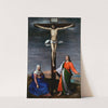 La obra muestra a Jesucristo crucificado junto a la Virgen María y San Juan Evangelista (1573) by Antonis Mor