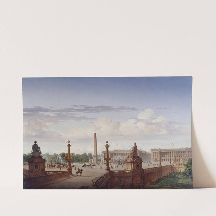 La place de la Concorde, vue de la terrasse du bord de l'eau ; le roi Louis-Philippe traverse la place en voiture by Jean-Charles Geslin