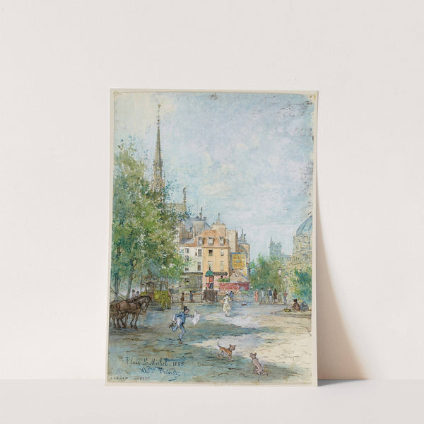 La place Saint Michel (1885) by Alexandre Prévost