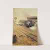 La remise des locomotives aux Batignolles by Ernest Jean delahaye