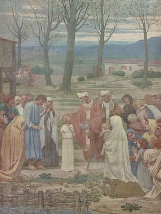 La Rencontre de sainte Geneviève et de saint Germain (1877)