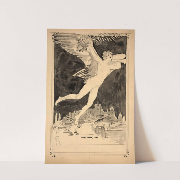 La Renommée survolant Paris by Félix Bracquemond