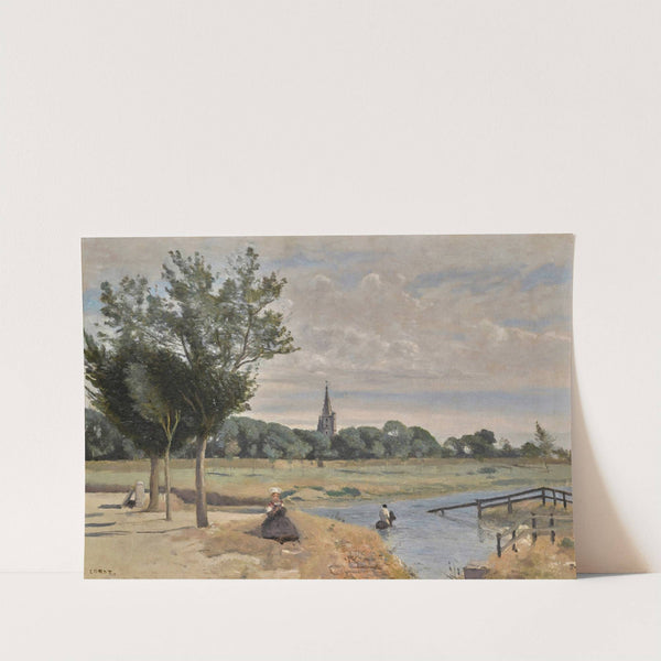 La Rochelle; L’Abreuvoir, Vue Prise Près Des Remparts, Avec La Tour De La Lanterne by Jean-Baptiste-Camille Corot