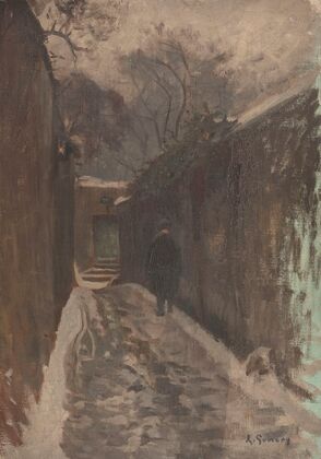 La rue Berton sous la neige