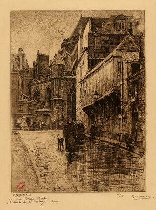 La rue Brise-miche et l’abside de St-Merry (1906)