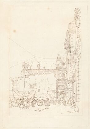 La rue des Prouvaires et l’Ã©glise saint Eustache, Paris