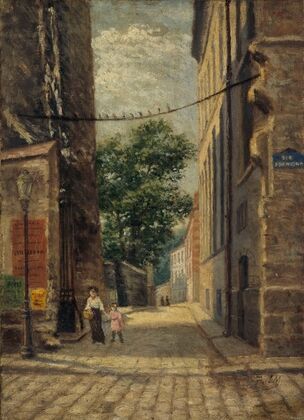 La rue Rataud, au coin de la rue Lhomond