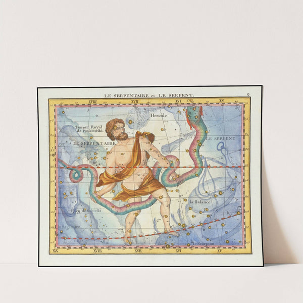 La Serpentaire et Le Serpente (Ophiucus &#038; Serpens) (1776) by John Flamsteed