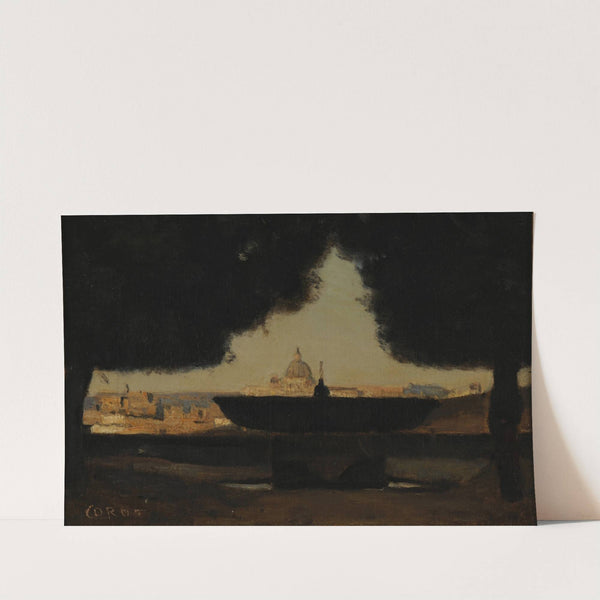La vasque de la Villa Médicis by Jean-Baptiste-Camille Corot