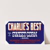 Label for Charlie’s Best Sweet Corn – Blue (1930-1950)