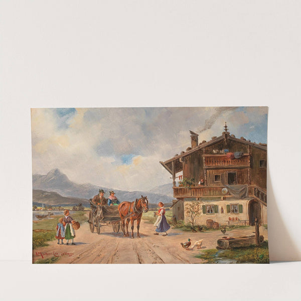 Labung vor dem Bauernhaus am See by Ludwig Müller-Cornelius