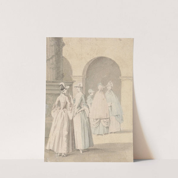 Ladies Beside a Column and Arcade by Anthony Highmore