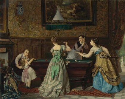 Ladies Playing Billiards