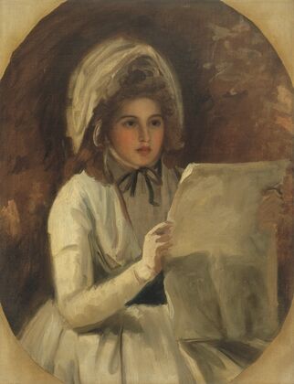Lady Hamilton as ‘Serena’ Reading a Newspaper