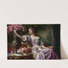 Lady in a lilac dress with flowers by Władysław Czachórski