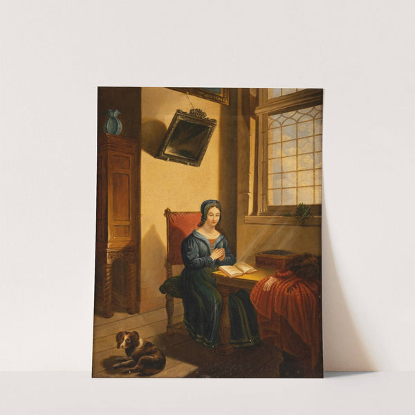 Lady studying the bible by R. Gontard