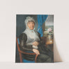 Lady With Needlework At A Window by Daniel Caffe