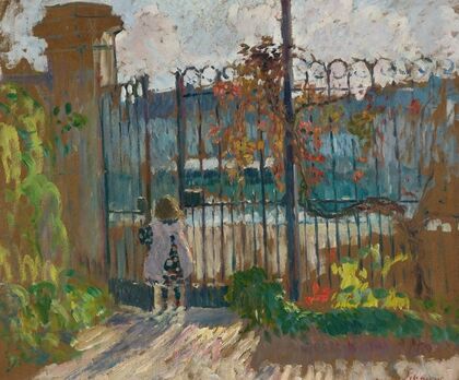 Lagny, Nono À La Grille Du Jardin