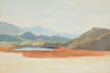 Lagoon, flowering Bulrushes, Wanaka