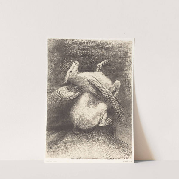 L’Aile impuissante n’eleva point la bete en ces noirs espaces (1883) by Odilon Redon