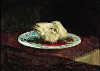 Lamb’s head on a plate (1880)