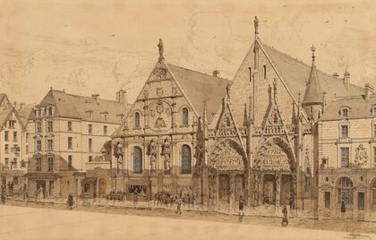 L’ancien Hôtel-Dieu, entrée rue du marché Palu, 1590