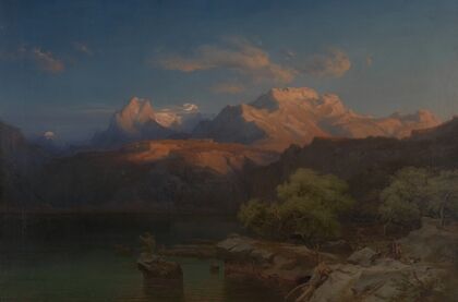 Landscape at dusk in Tyrol