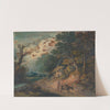 Landscape; Figure riding a donkey by Gainsborough Dupont