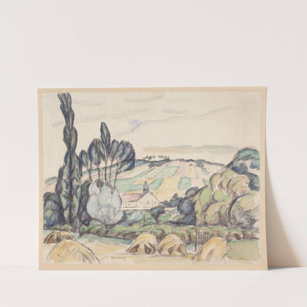 Landscape in Giverny with the church of St. Radegonde in the distance (1912 - 1913) by Józef Pankiewicz