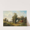 Landscape in the Alpine Foothills with Grazing Cattle by Gustav Barbarini
