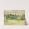 Landscape; Meadow. Church in background by Edwin Austin Abbey