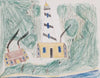 Landscape scene with watchtower