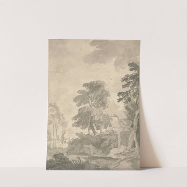 Landscape, Trees and a Distant View of Rome by William Taverner