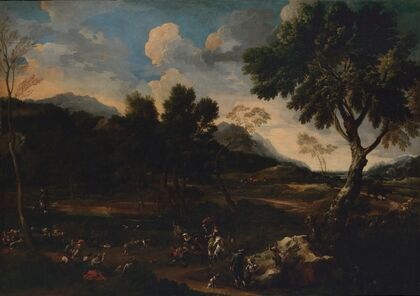 Landscape with a Battle between Two Rams