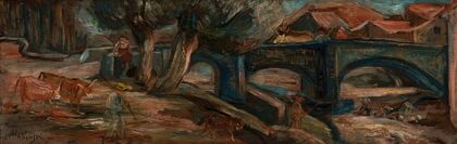 Landscape with a bridge and cows (Espaly) (1920)