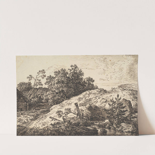 Landscape with a Brook and Farm Buildings (late 18th century) by Ferdinand Kobell