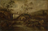 Landscape with a Cascade, Bridge and Staffage Figures