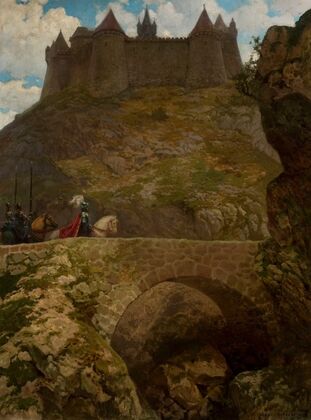 Landscape with a castle and a knight (1928)