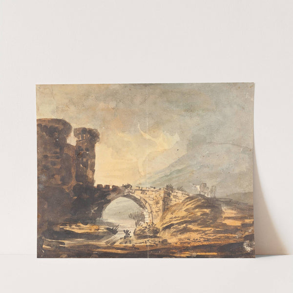 Landscape with a Castle and Bridge by William Payne