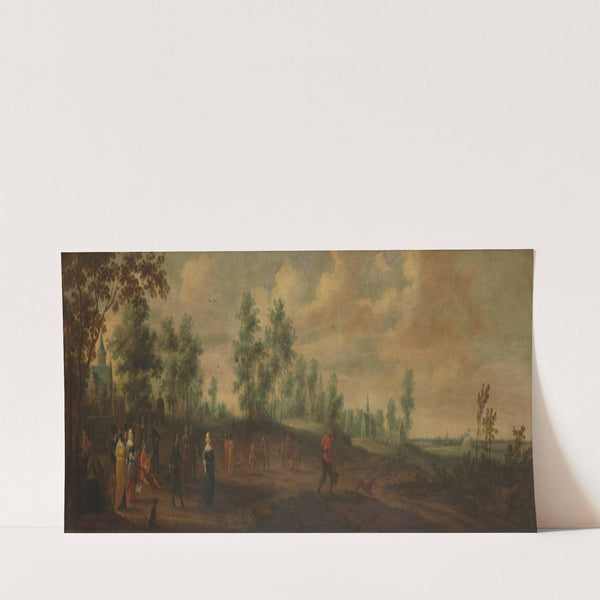 Landscape with a Couple Dancing outside a Country Mansion (1645) by Pieter Meulener