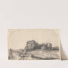 Landscape with a Hay Barn and a Flock of Sheep (1652) by Rembrandt van Rijn