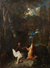Landscape with a hunter and a hunting trophy