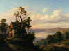Landscape with a lake and a Gothic church