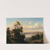 Landscape with a lake and a Gothic church by Chrystian Breslauer